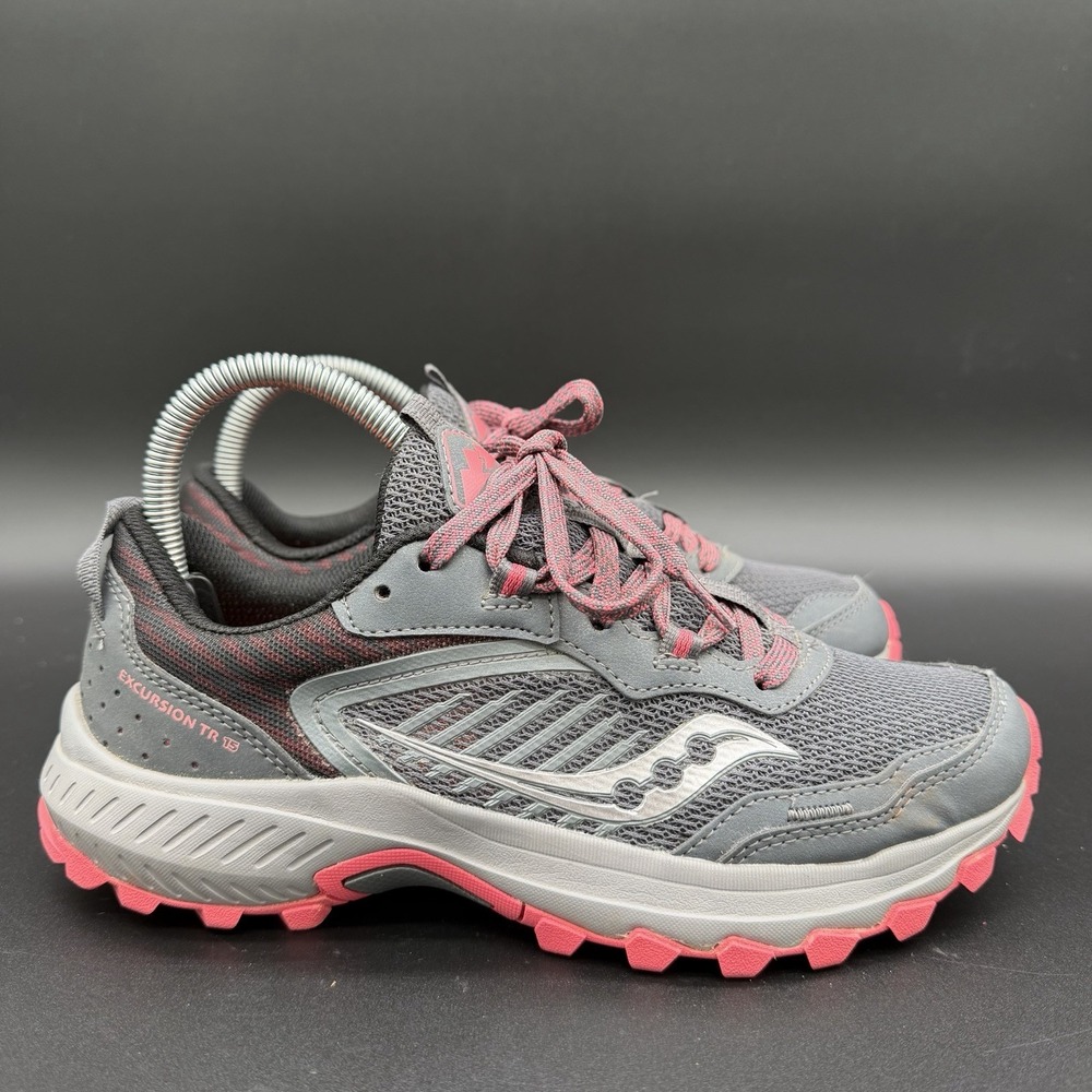 Saucony‎ Womens Excursion TR15 Gray Coral Trail Running Shoes Size 8